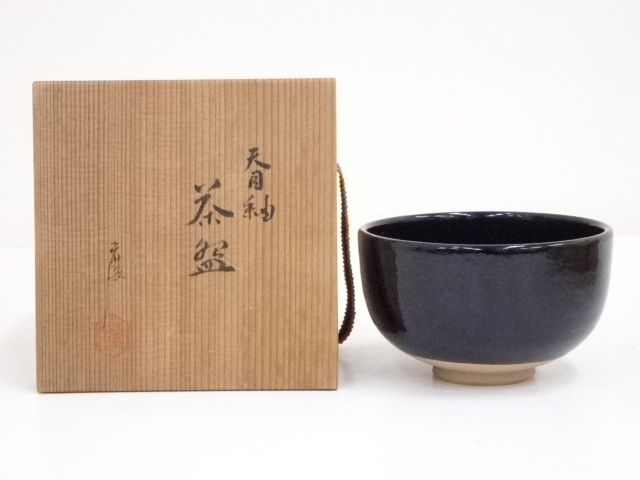 JAPANESE TEA CEREMONY / TEA BOWL CHAWAN / TENMOKU GLAZE 
